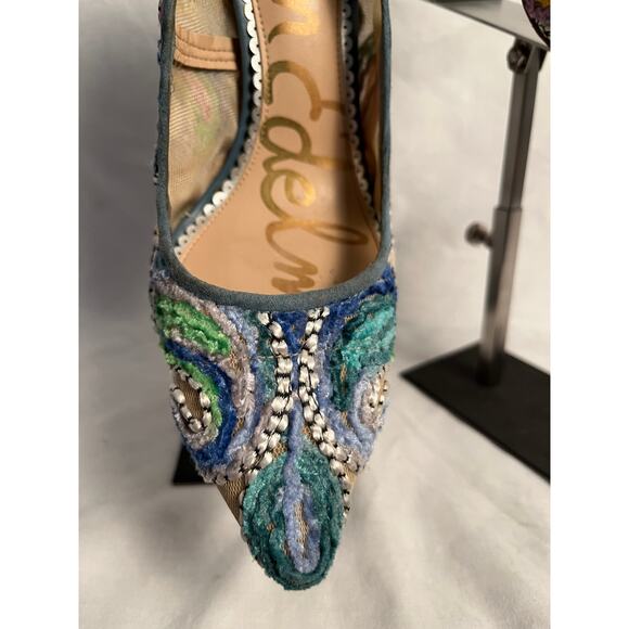 Sam Edelman Hazel Embroidered Mesh Pumps Women’s 8 Medium - Picture 2 of 8
